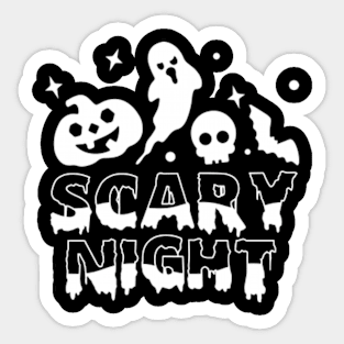 scary night Halloween Sticker